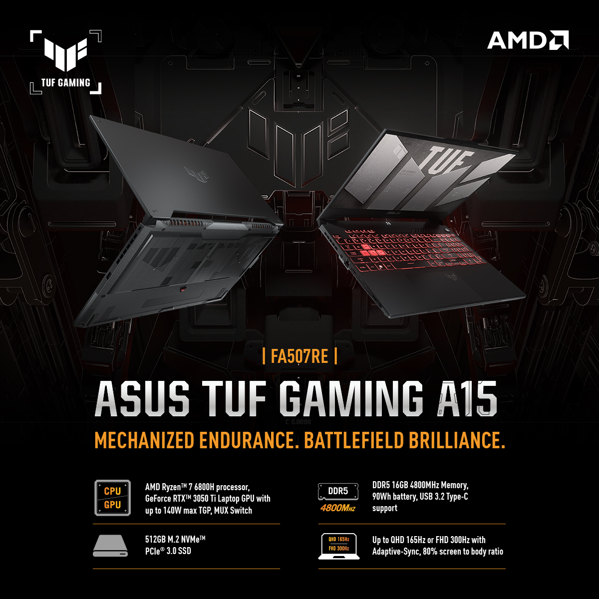 gbpl_bd's tweet photo. 𝐀𝐒𝐔𝐒 𝐓𝐔𝐅 𝐆𝐚𝐦𝐢𝐧𝐠 𝐀𝟏𝟓 (FA507RE)

Key Features:
✅ Processor: AMD Ryzen 7 6800H
✅ Memory: 8GB DDR5-4800
✅ Storage : 512GB M.2 NVMe SSD
✅ Graphic: GeForce RTX 3050 Ti 4GB GDDR6
✅ Display: 15.6-inch

Learn More: https://t.co/QVbG0edoHv

#asuslaptop #asustufgaming https://t.co/sdAPglXULQ