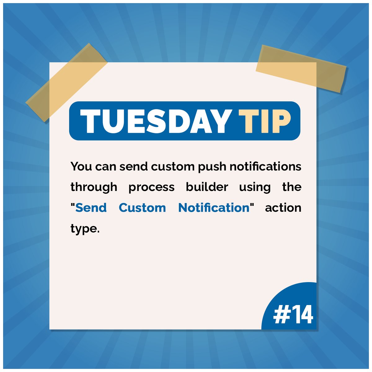 s2_labs's tweet photo. Salesforce added a cool feature called ‘custom notification’ to the Process Builder in the Summer ‘19 release.

#shreysharma #s2labs #tuesday #tuedaytips #tips #hacks #tuesdayvibes #tuesdaytrivia #salesforcetips #salessforceknowledge #weekdays #salesforceadmin #salesforceohana https://t.co/Y5nMYg9GEa