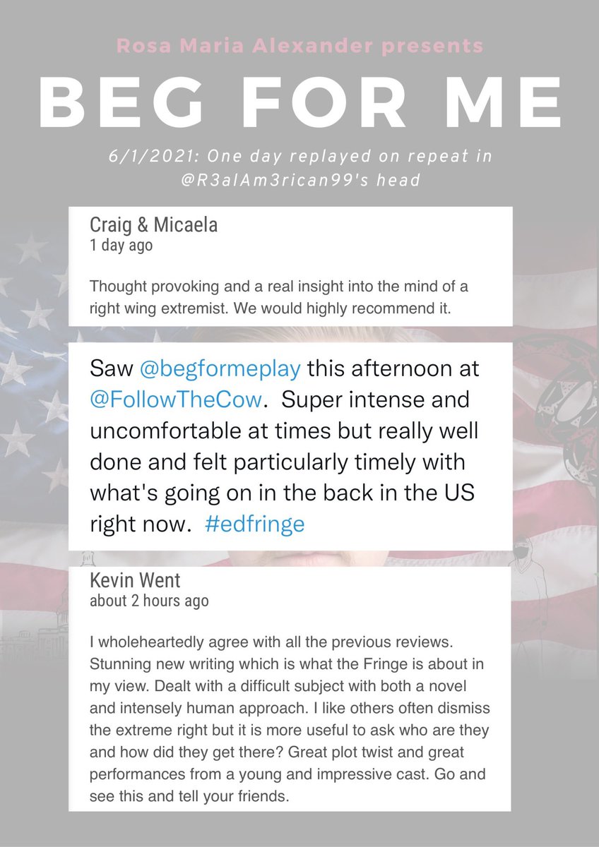 begformeplay's tweet photo. @clarepackham We’d love to see you at Beg For Me! Explore the intersection of violent misogyny, the alt-right and digital extremism. 

Shortlisted for Scottish Theatre Awards and our actor Rhys Anderson is the winner of the Bright Sparks Award ✨

“⭐️⭐️⭐️⭐️” Wee Review 
https://t.co/UyuWNKJOrt https://t.co/wO6dtIhSFY
