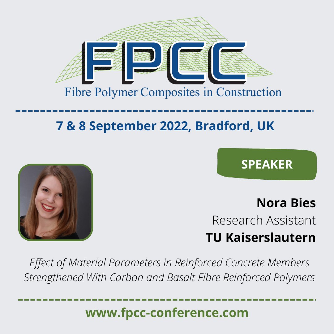 fpcc_conf's tweet photo. Nora Bies from TU Kaiserslautern presents Influence of Aggressive Environmental Conditions and Sustained Load on the Degradation Mechanisms of Vinyl Ester GFRP Rebars at #fpcc22. Register at: https://t.co/gyzgEUf7ul #fpccconference #compositesinconstruction https://t.co/pRy2ca0jtm
