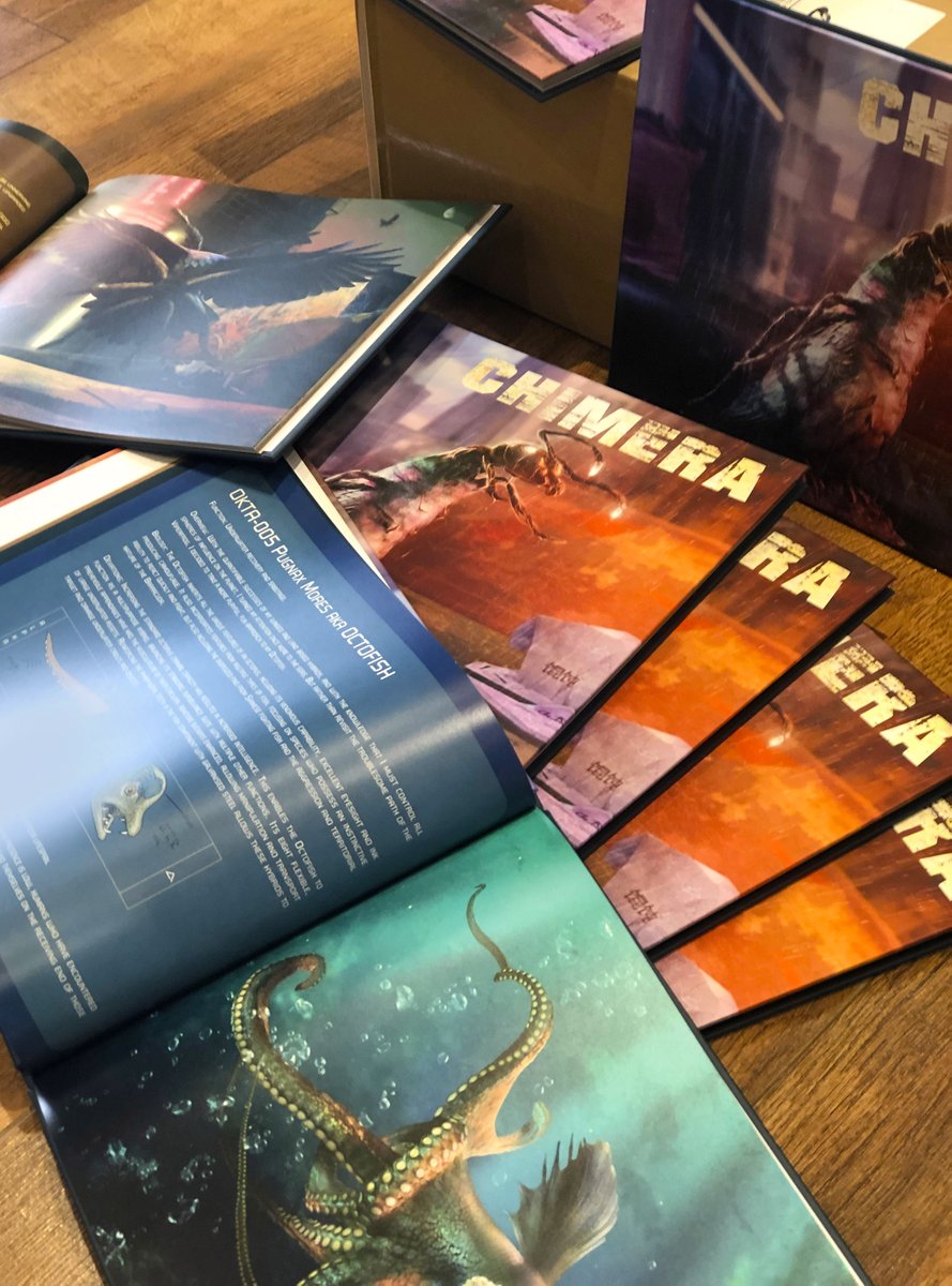 CCTVYLLE's tweet photo. HOORAY! Chimera books are here &amp; they look great!
Many thanks to our great collaborators @MattPHardy (text) @vitgar83 Alessio (art) also big thanks to all our #kickstarter backers🙏🏾
If you wish to buy Chimera #artbook here's the link:
https://t.co/xCEbqsD9Dp
#illustration #comics https://t.co/Fy0ByrwxDr
