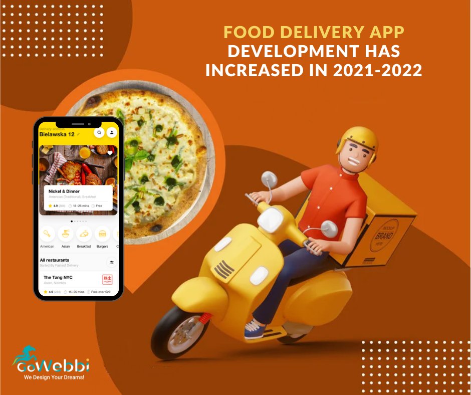 MyGowebbi's tweet photo. With increased demand for online food ordering, many businesses and restaurants have benefitted from food delivery apps. 
Get one today for your food business and experience the change.
#mobileappdevelopmentusa #mobileappdevelopmentuk #mobileappdevelopmentaustralia #gowebbi https://t.co/uGqrLDzH8K