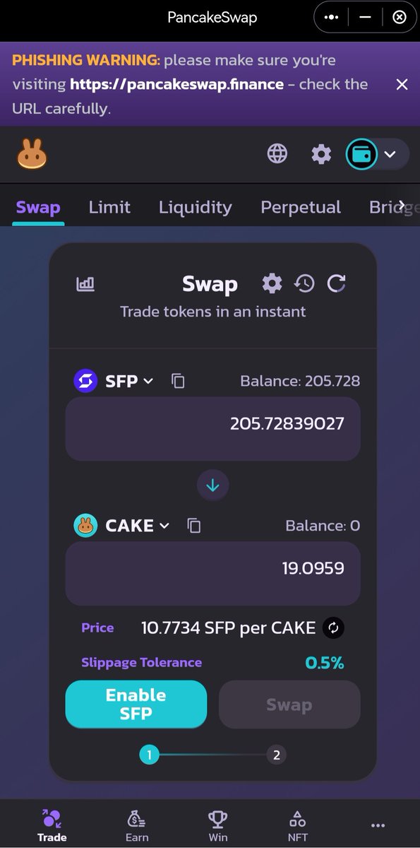 ckpoll123's tweet photo. @safepal @PancakeSwap So secure with sfp https://t.co/aHgt6w8yQz