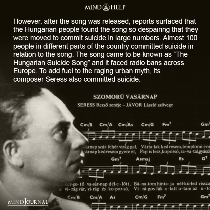 MindStarHelp's tweet photo. “Gloomy Sunday”: The Song That Led To Mass Suicide In Hungary Of The 1930s
Source:
https://t.co/DzMyIb3cj1
#mentalillnesses #werthereffect #casetudy #hungary #mentalhealthawareness #copycatsuicide #breakthestigma #gloomysunday #mentalhealthsupport #mindhelp https://t.co/lCZZ8AKwQH