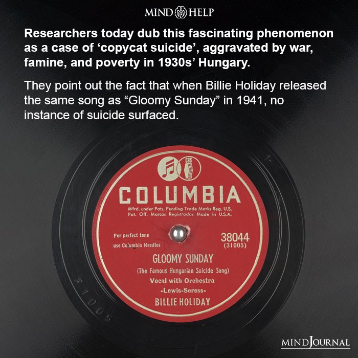 MindStarHelp's tweet photo. “Gloomy Sunday”: The Song That Led To Mass Suicide In Hungary Of The 1930s
Source:
https://t.co/DzMyIb3cj1
#mentalillnesses #werthereffect #casetudy #hungary #mentalhealthawareness #copycatsuicide #breakthestigma #gloomysunday #mentalhealthsupport #mindhelp https://t.co/lCZZ8AKwQH