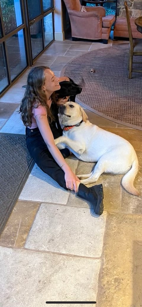 Trooper and Dolly are excited ⁦@mcauliffe_marym⁩ is home after 5 years in Israel. Happy 28th birthday Mary! ❤️ 🥳 🎉🎈