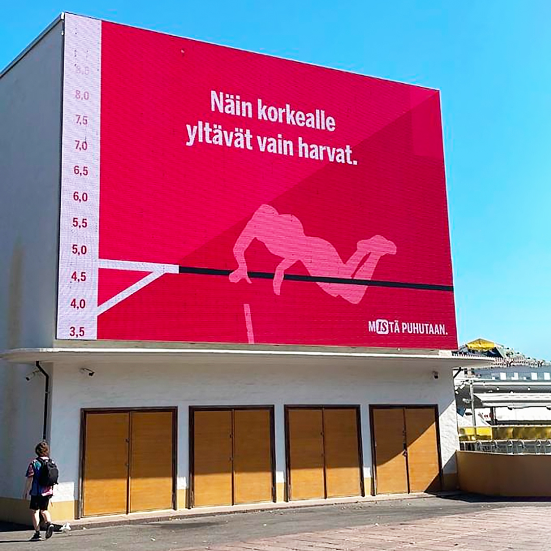 TBWA\Helsinki (@tbwahelsinki) on Twitter photo Toiset meistĂ€ pitĂ€vĂ€t riman korkealla. Niin korkealla, ettĂ€ todellisia mittoja on vĂ€lillĂ€ vaikea hahmottaa. Siksi <a href="/iltasanomat/">Ilta-Sanomat</a> ja <a href="/ClearChannelFI/">ClearChannelFI</a> pÀÀttivĂ€t juhlistaa <a href="/wilmamurto/">Wilma Murto</a> EM-kultaa konkretisoimalla kadulla kulkijoille, kuinka korkealla tuo 485 todella onkaan. đ
#TBWA Toiset meistĂ€ pitĂ€vĂ€t riman korkealla. Niin korkealla, ettĂ€ todellisia mittoja on vĂ€lillĂ€ vaikea hahmottaa. Siksi <a href="/iltasanomat/">Ilta-Sanomat</a> ja <a href="/ClearChannelFI/">ClearChannelFI</a> pÀÀttivĂ€t juhlistaa <a href="/wilmamurto/">Wilma Murto</a> EM-kultaa konkretisoimalla kadulla kulkijoille, kuinka korkealla tuo 485 todella onkaan. đ
#TBWA