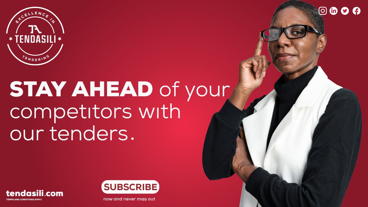Tendasili1's tweet photo. Tendasili is the most reliable source of the latest tenders in Kenya.
WhatsApp us today to get started: https://t.co/hMJMXlTfsm
#kenyantenders #tendersinkenya #tendernotifications https://t.co/aU1TOAZ2RN