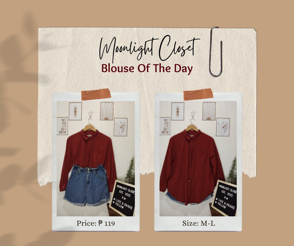 ClosetMoonlight's tweet photo. mix and match ✨

10 ways to wear rust color 🍂

- white and rust
- black and rust
- jeans and rust
- navy and rust
- turquoise and rust
- lilac and rust
- mustard and rust
- beige and rust
- gold and rust
- pink and rust

#rustpolo #rustblouse #prelovedclothes https://t.co/1LDTNKe4QL