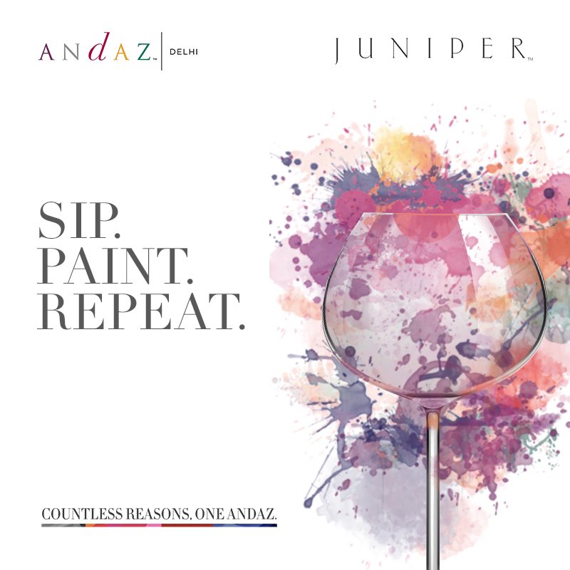 AndazDelhi's tweet photo. Explore the artist in you while
sipping on your favourite cocktails at Juniper Bar. 

Every Friday &amp; Saturday
7:00 pm - 9:00 pm

#CountlessReasonsOneAndaz #JuniperBar #AndazDelhi #SipAndPaint https://t.co/5DCeUYXgwa