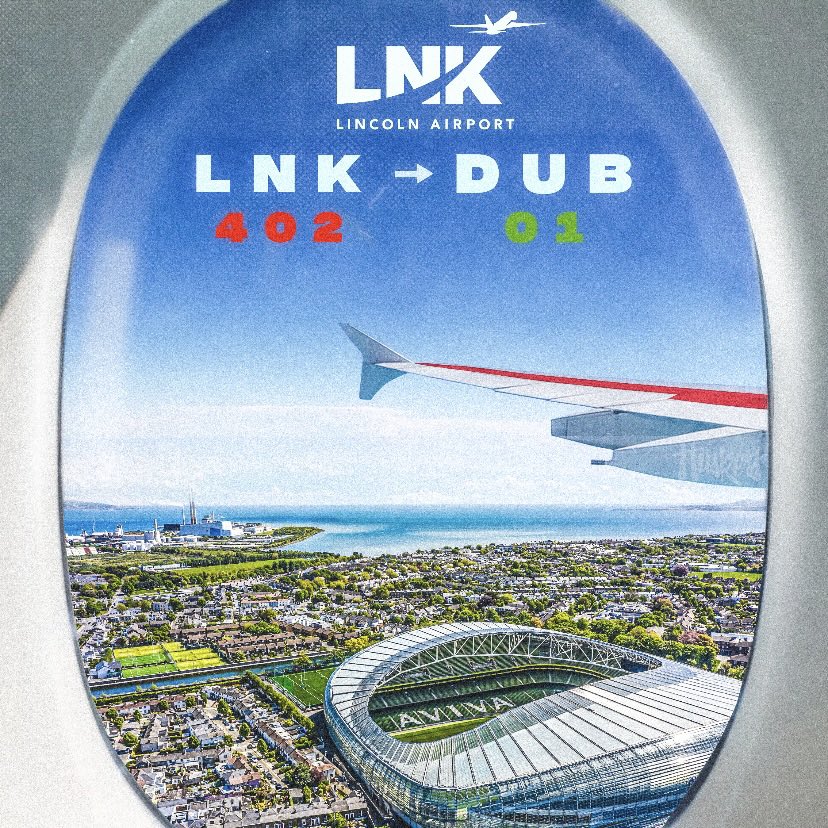 LNK ✈️ DUB 📍 Your Huskers have landed in Dublin. @LNKairport | @HuskerFBNation