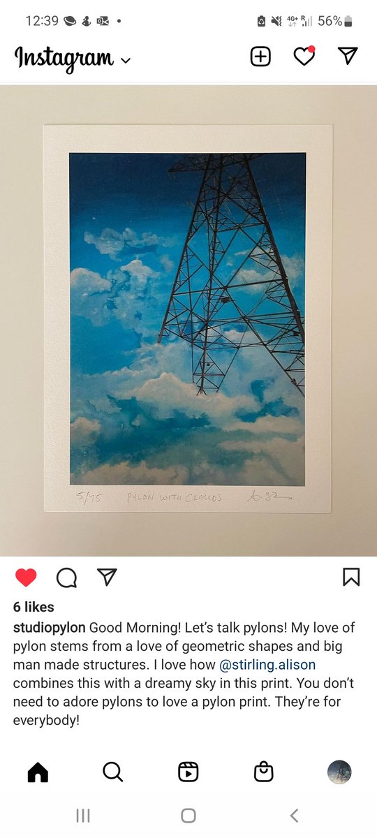 Thanks to @studio_pylon for the post of my Ltd edition glicee prints @Pylonassoc @pylonfan1 @pylonofthemonth @jpylon @PylonsofNZ @FromPylons #pylon #clouds #sky #printsforsale