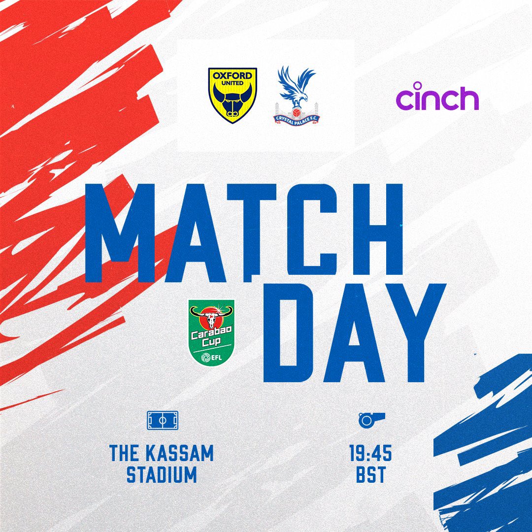 CPFC_NL's tweet photo. 🏆 𝐌𝐀𝐓𝐂𝐇𝐃𝐀𝐘! ❤️💙

🆚 @OUFCOfficial 
⏰ 20:45 uur 🇳🇱 
🏟 Kassam Stadium 

Time for another Cup-run. 😏 

#CPFC🦅 | #OXFCRY https://t.co/u720TXmVxG