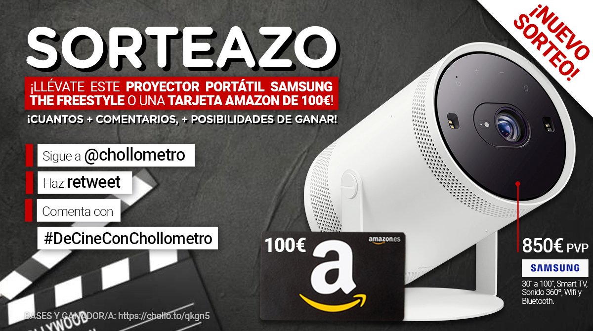 chollometro's tweet image. VAMOS CON SORTEAZO! ⚡️⚡️🔥

Para participar:
- Síguenos
- Haz retweet 🔁
- Comenta con #DeCineConChollometro diciendo qué peli o serie vas a ver si te toca

Llévate uno de los dos pedazo de premios que sorteamos!