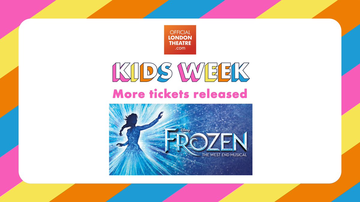 Kids Week (@kidsweek) on Twitter photo ⏱️It's your last chance to see <a href="/frozenlondon/">Frozen The Musical</a> this Summer with Kids Week! Tickets are available between Wed 24 – Sun 28 August 🎟️.
Book now before they go🔗bit.ly/3AHDUL6 ⏱️It's your last chance to see <a href="/frozenlondon/">Frozen The Musical</a> this Summer with Kids Week! Tickets are available between Wed 24 – Sun 28 August 🎟️.
Book now before they go🔗bit.ly/3AHDUL6