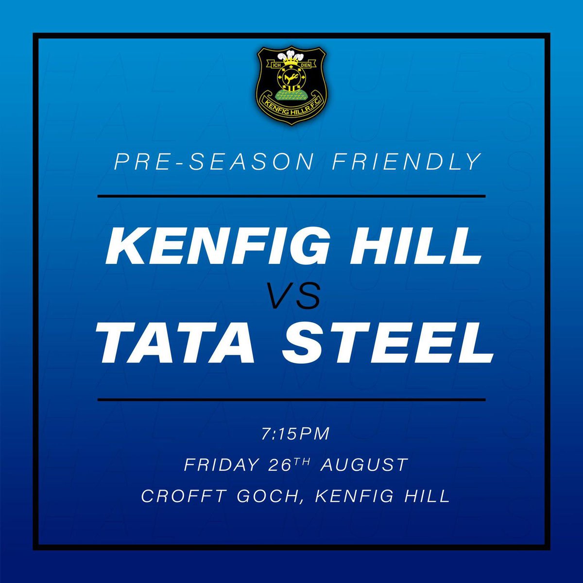 Maverick's Training this Friday 6pm-7pm then into the club to watch <a href="/KenfigHillRFC/">Kenfig Hill RFC</a> vs <a href="/tatarugby/">TATA STEEL RFC</a> in the clubs final pre season friendly. #HalaMules #TouchRugby #ItsForEveryone #Over35