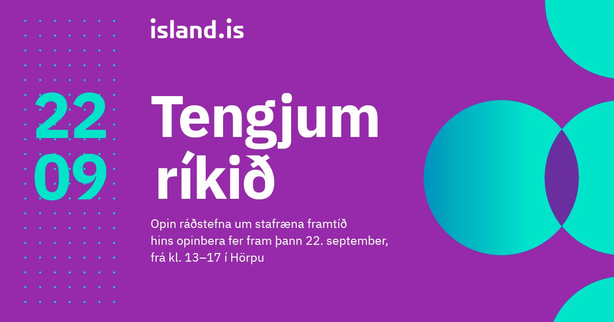 Tengjum ríkið 2020 fer fram í Hörpu þann 22.september.
Það eru þegar biðlistar í sali en nóg laust í streymi! 

Skráning á ísland.is