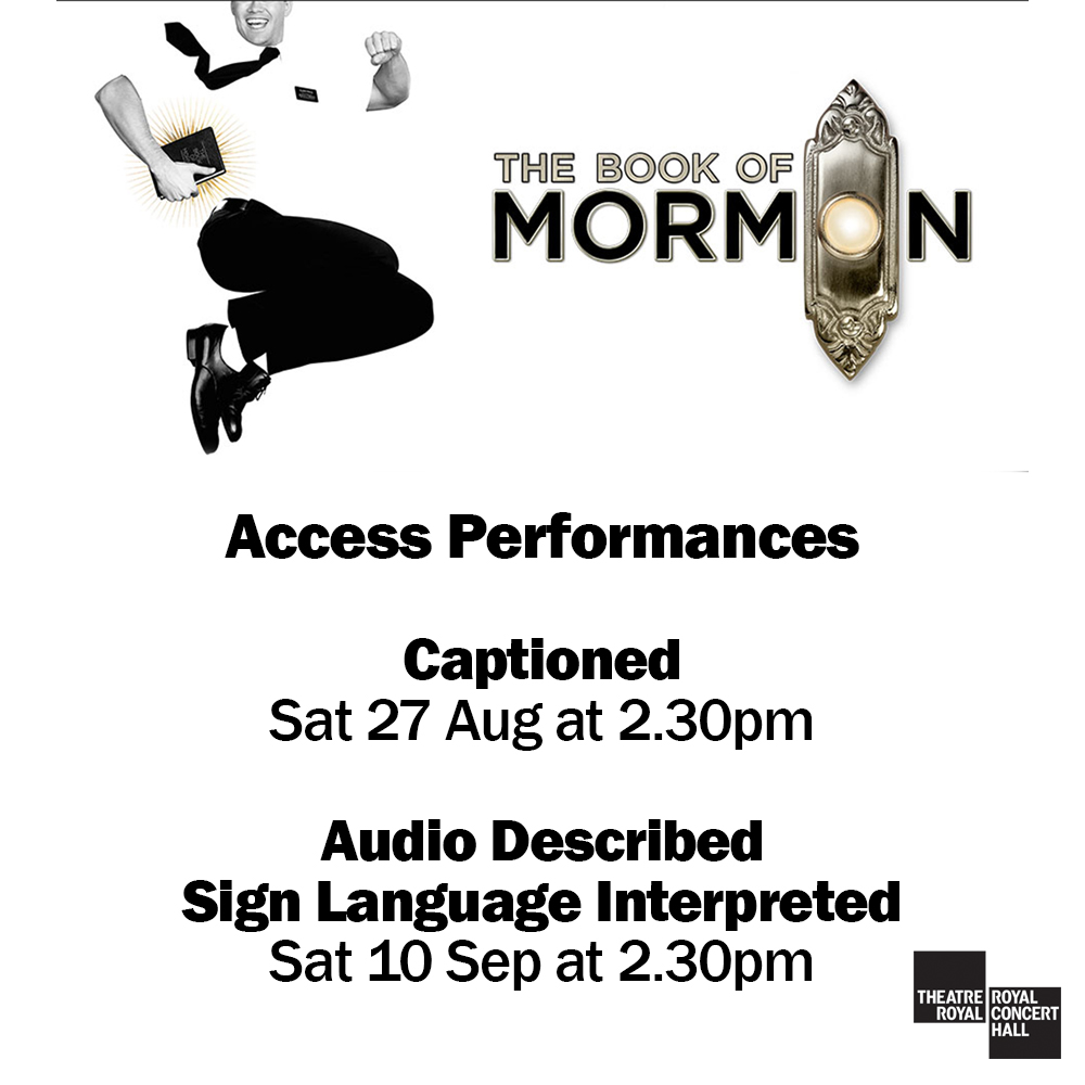 RoyalNottingham's tweet photo. With @bookofmormonuk now playing until 10 September, here's a reminder of your #AccessPerformances for the show 👇

Give it a go followers!
 
🎟️Book now >> https://t.co/F9vQKoOcGw https://t.co/yFGv4kHkif