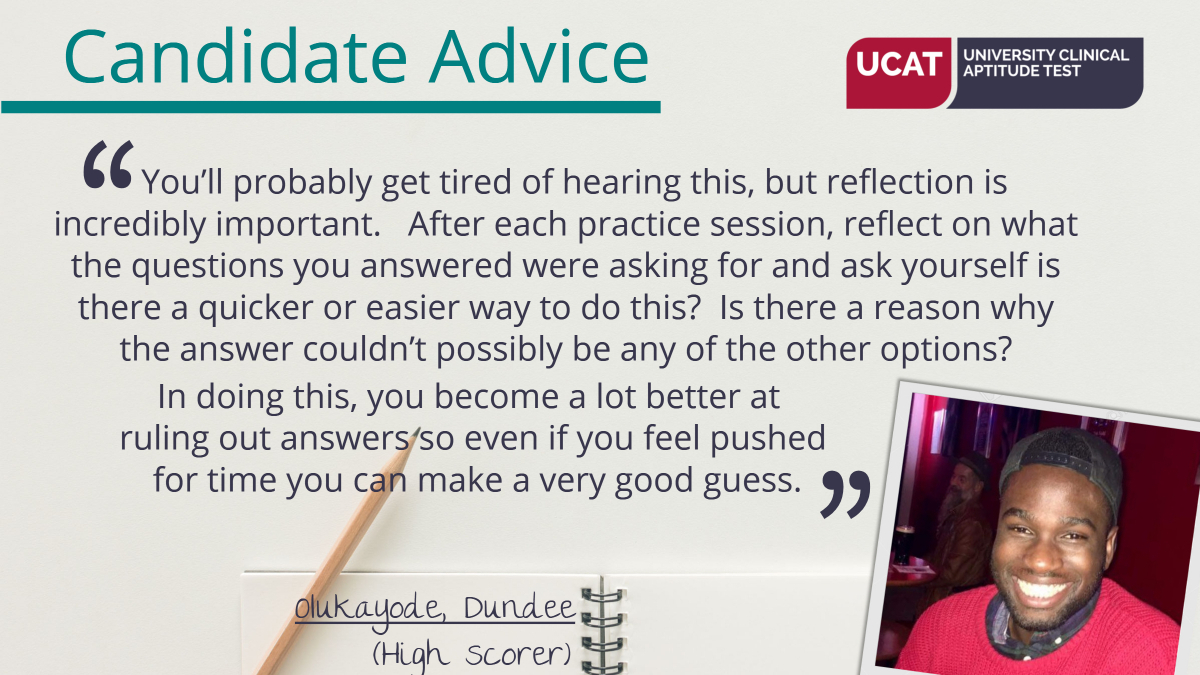 UCATofficial's tweet photo. Our penultimate #UCATAdvice post comes from Olukayode and it's a really good one! 

#UCAT2022 https://t.co/Cy5bzbSBhN