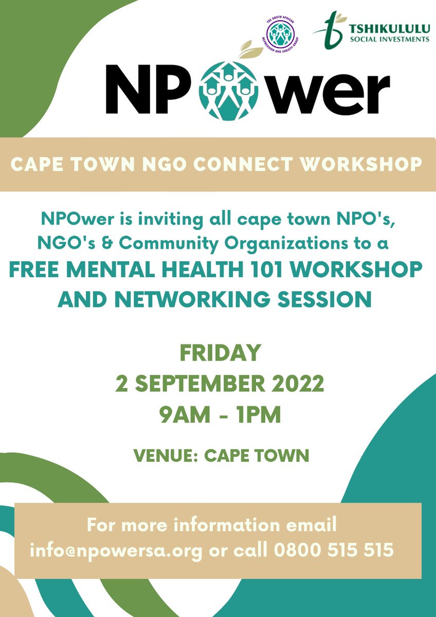 TheSADAG's tweet photo. SADAG is thrilled to be visiting different communities in and around Cape Town to host new Volunteer Workshops, train new Support Group Leaders, and provide Mental Health Training &amp; Support to NPOs &amp; community organizations from the 1st to the 3rd of August. #MentalHealthMatters https://t.co/sPmzkVuBBS