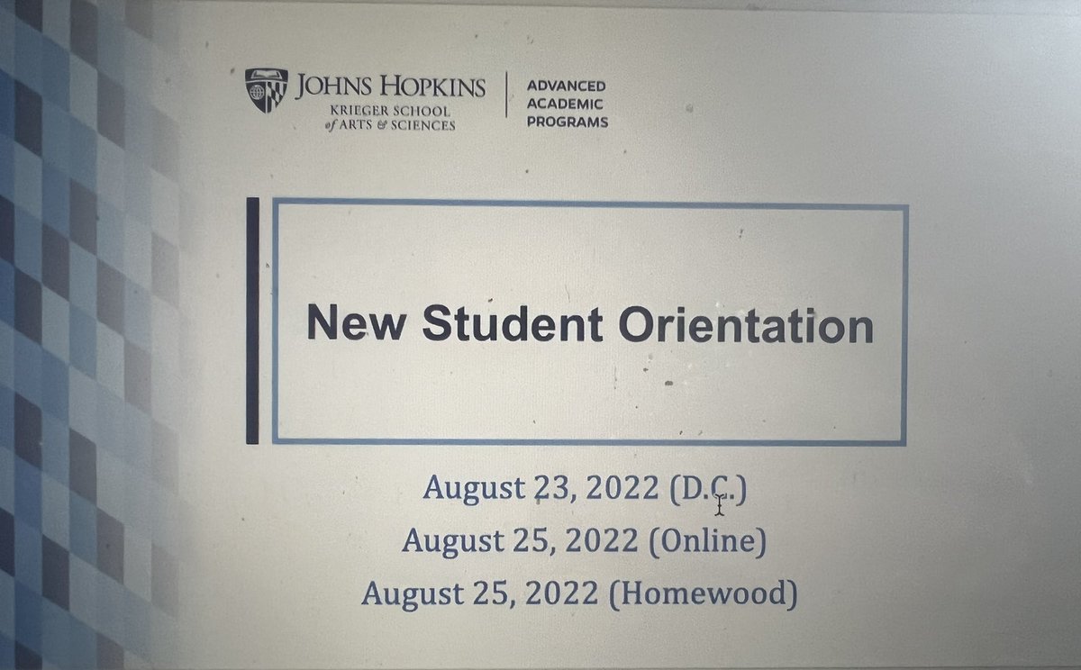 We can’t wait to meet our new students <a href="/jhuaap/">JHU Advanced Academic Programs</a> today and thursday
