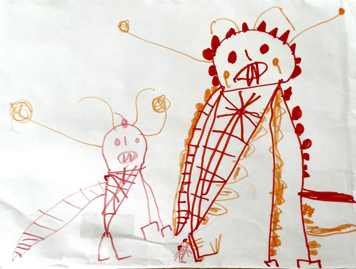 fofrAI's tweet photo. With #stablediffusion img2img, I can help bring my 4yr old’s sketches to life.

Baby and daddy ice cream robot monsters having a fun day at the beach. 😍

#AiArtwork https://t.co/I7NDxIfWBF