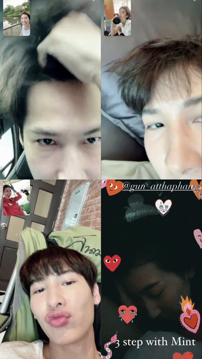 offguning's tweet image. gun and p’mint 😭💚💖