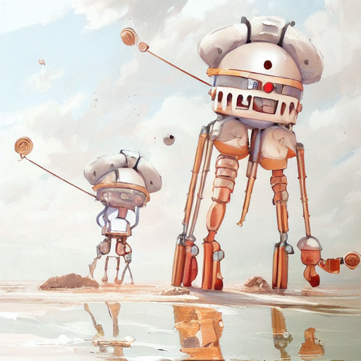 fofrAI's tweet photo. With #stablediffusion img2img, I can help bring my 4yr old’s sketches to life.

Baby and daddy ice cream robot monsters having a fun day at the beach. 😍

#AiArtwork https://t.co/I7NDxIfWBF