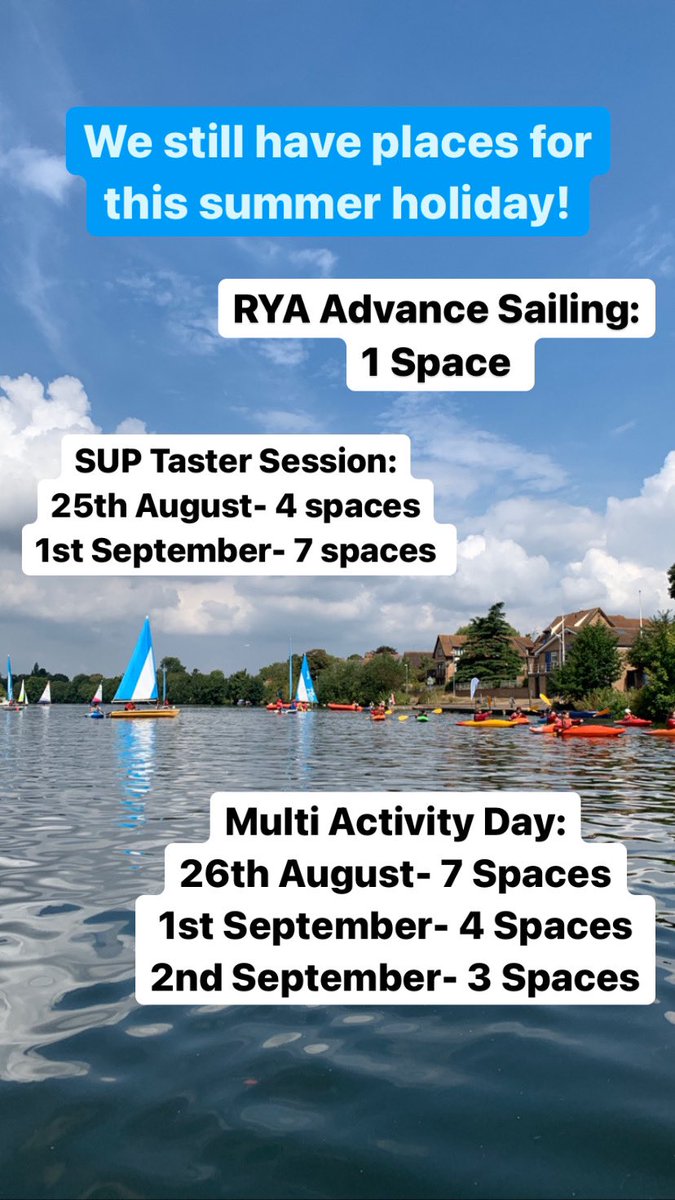 AlbanyOutdoors's tweet photo. We still have spaces available on this summer holidays! 

Multi Activity Day:
26th Aug- 7 Spaces 
1st Sep- 4 Spaces
2nd Sep- 3 Spaces

SUP Taster Session: 
25th Aug- 4 spaces
1st Sep- 7 spaces 

RYA Advance Sailing Course:
30th Aug- 1 Space 

Book here: https://t.co/amkdrQxSN9 https://t.co/V0g3XxRFRI
