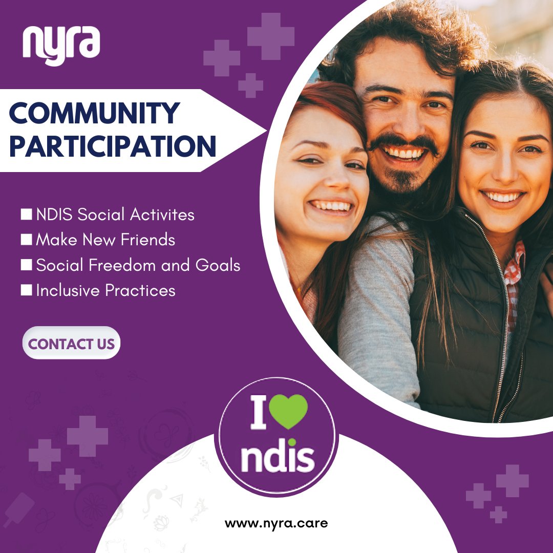 The wellbeing of people with disabilities is important for their personal growth, mental health, and social understanding so they can live in an inclusive community with their friends also make new ones.
.
.
.
#CommunityParticipation #NDISSupport #DisabilityProvider #NyraCare