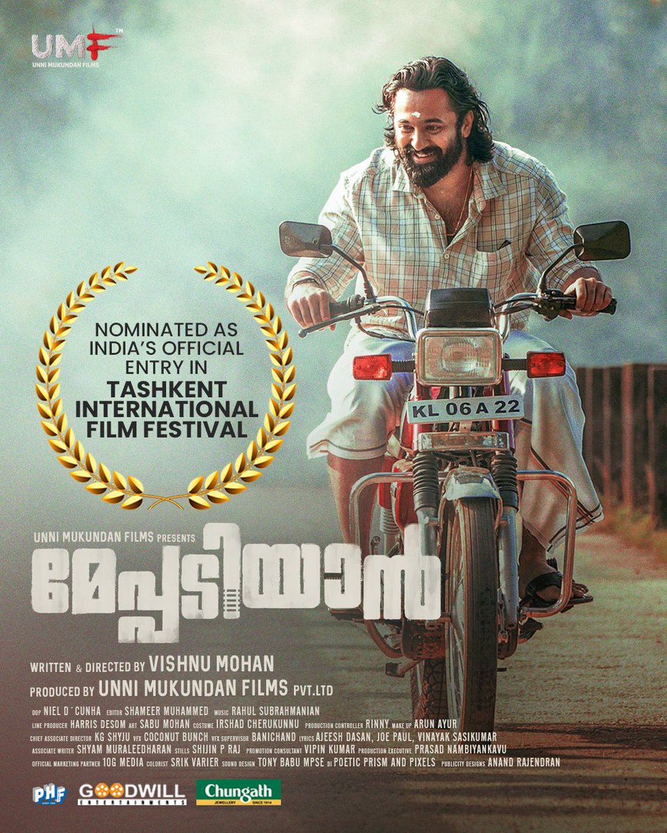 UMFPvtLtd's tweet photo. We are extrmely proud to share the news of #Meppadiyan being Nominated as India’s Official Entry in Tashkent International Film Festival! 🙏🏼 https://t.co/INYg8zxsLN