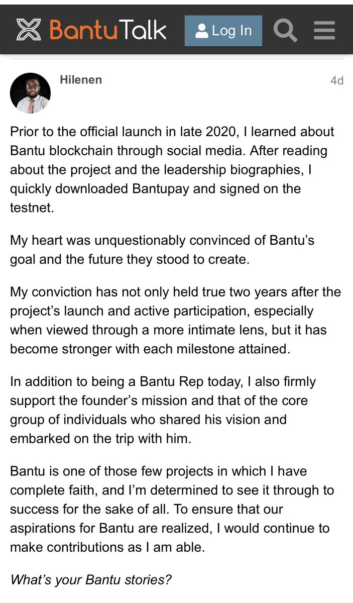 bantublockchain's tweet photo. A beautiful story from one of our #Bantu natives.

What is your Bantu Story?

Tell us on BantuTalk using the link below

https://t.co/c0UWbkbKdY

#TuesdayMotivaton #tuesdayvibe https://t.co/VQuBxtPzHR