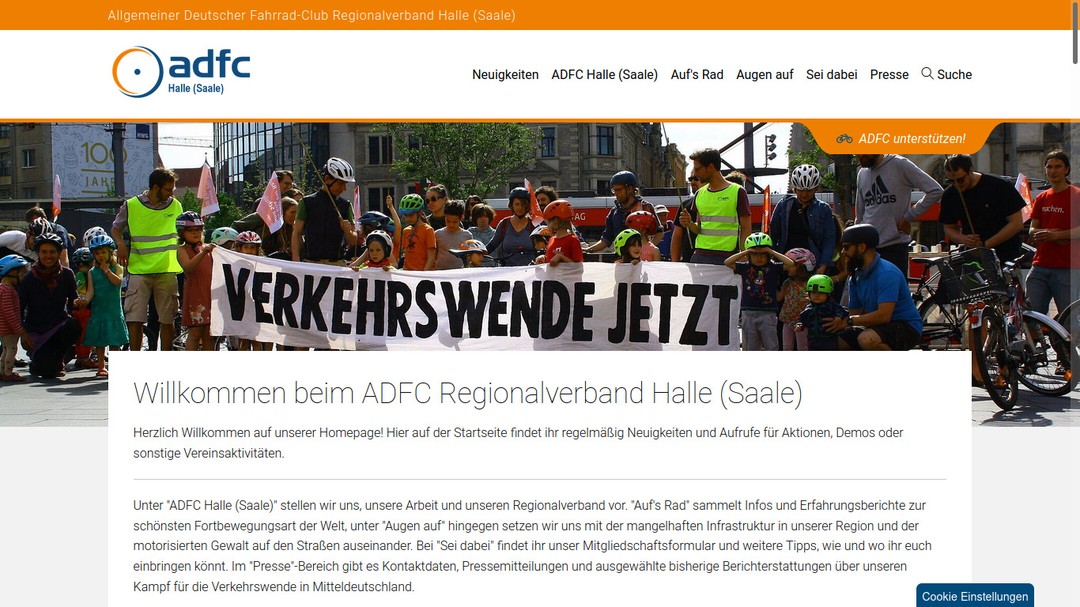 Wir haben eine neue #website 👩‍💻🍾 - Den ADFC Halle könnt ihr ab sofort unter halle.adfc.de finden.
Auf der neuen Homepage gibt es Aufrufe zu Aktionen und Berichte über unsere Vereinstätigkeiten 

#adfc #mehrplatzfürsrad #mehrplatzfürmenschen #bikelove #web #instagram