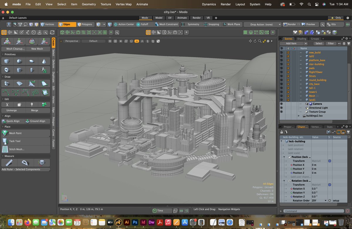 SeanTourangeau's tweet photo. New Shots of the as of yet unamed City I'm creating. @luxologymodo @Luxology #modo #3D #3dmodeling #3DModel #conceptart #concept #conceptdesign #architecture #architecturaldesign https://t.co/EWsZJy8ZBo