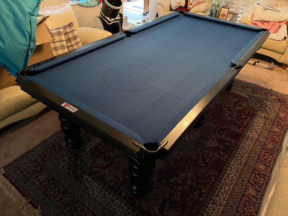 MasterBilliards's tweet photo. Delivery to Branxton
Manufactured, delivered &amp; installed by Master Billiards. 
✔Australian Made
✔8ft x 4ft
✔York Model
✔Slate Top
✔Black Timber Stain
✔Black nets no tassel
✔Slate Blue Cloth
✔Black Chrome Fittings
✔Black Leathers
✔Accessories package https://t.co/sZdnNOYZlz