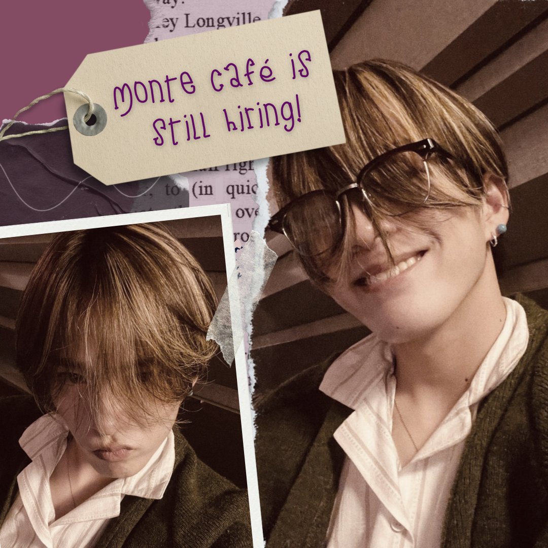AsahiNgMonte's tweet image. ⠀⠀ 
 𖠚‌ MONTE CAFE.⠀

Monte Café, a friendly coffee shop, is still hiring! My name is Apollo, and I’m encouraging you to join our Café. You will be welcomed with open arms by our family, so please do not hesitate to fill out the form below. See you soon!
⠀⠀