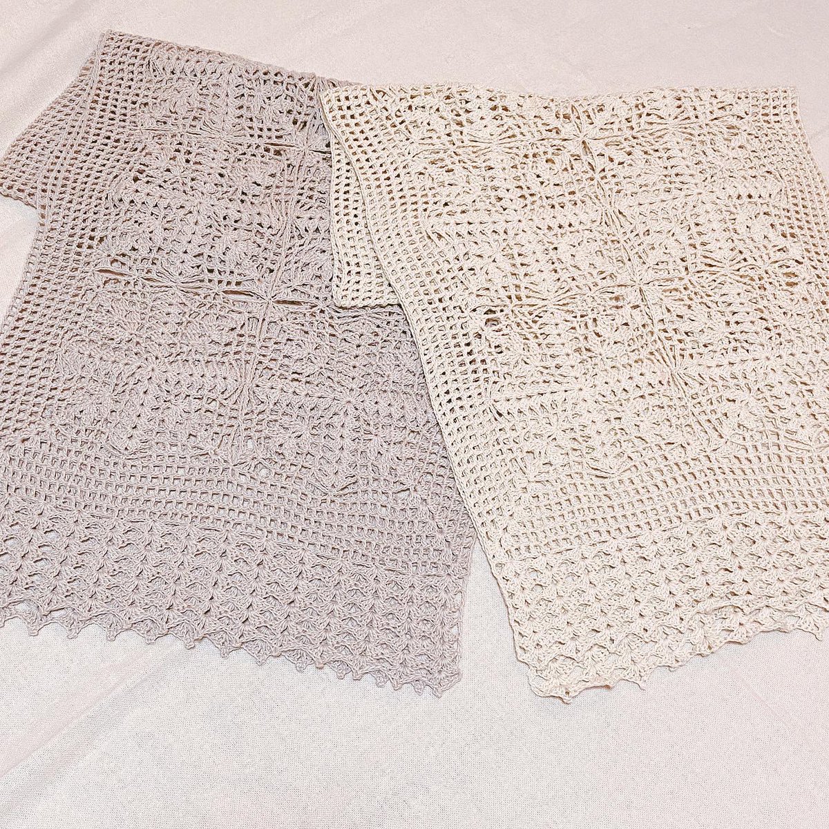 レース編みモチーフつなぎのストール🧶

シンプルなお洋服に一枚羽織るとファッションのポイントになります☺️

冷房避けにもなるし、手に持っているだけでも可愛い一枚です✨

#鼓草の編み物
#かぎ針編み
#レース編み