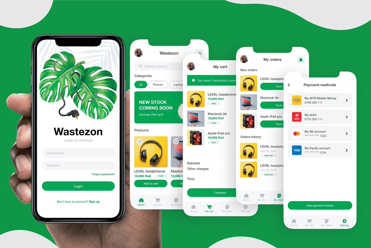 IshAristide's tweet photo. Wastezon app redesign sneak peak. 

Getting better everyday at this.

#figma #userinterfacedesign #uidesign #uiux https://t.co/tsXMv1z8f5