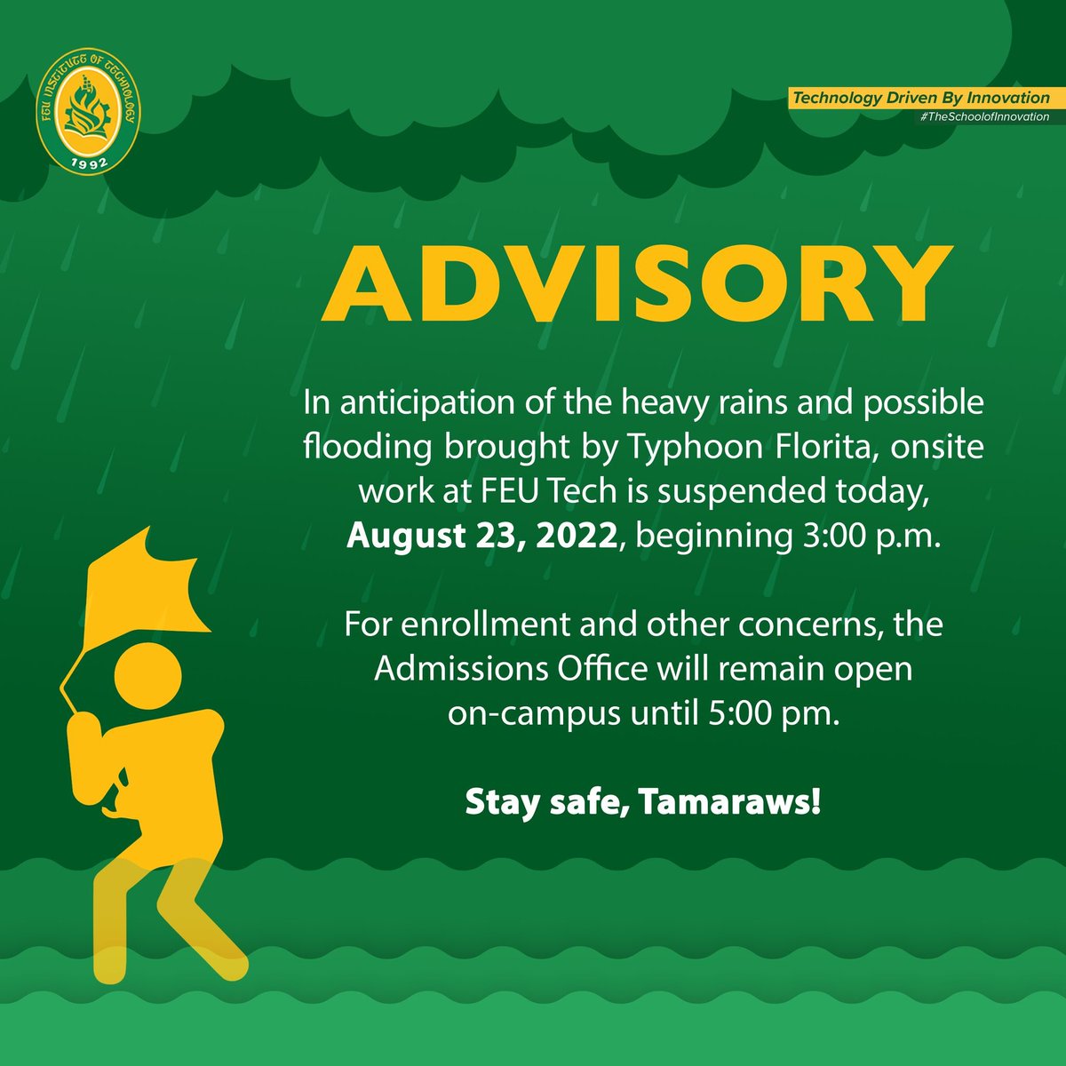 FEU Tech on Twitter "In anticipation of the heavy rains and possible