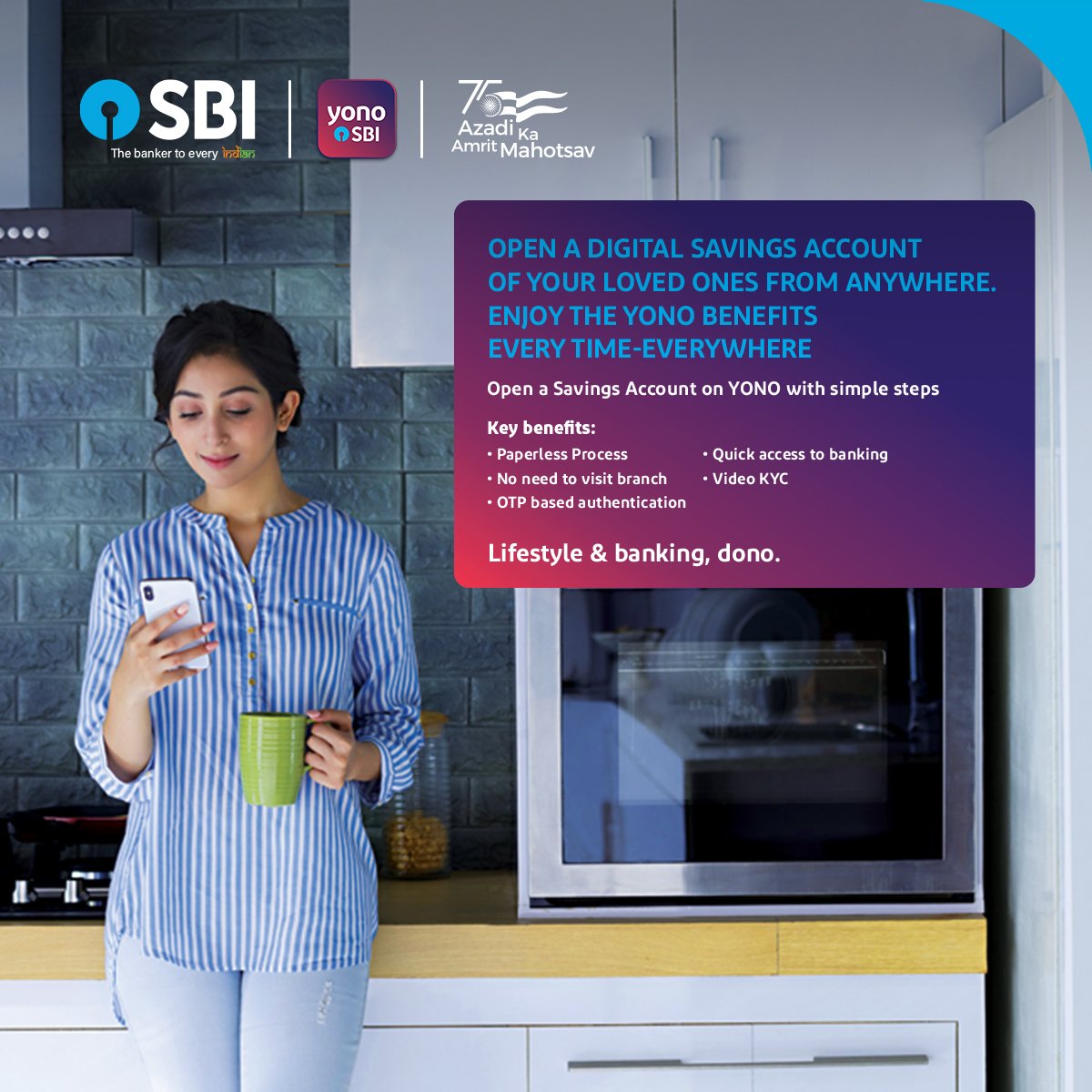 TheOfficialSBI's tweet photo. With an SBI Savings account, you can accomplish more and save more! Download the SBI YONO app to quickly create a Saving account.

#SBI #SavingAccounts #KYC #DigitalSavingAccount #YONOSBI #AmritMahotsav https://t.co/h8J8TrZPqj