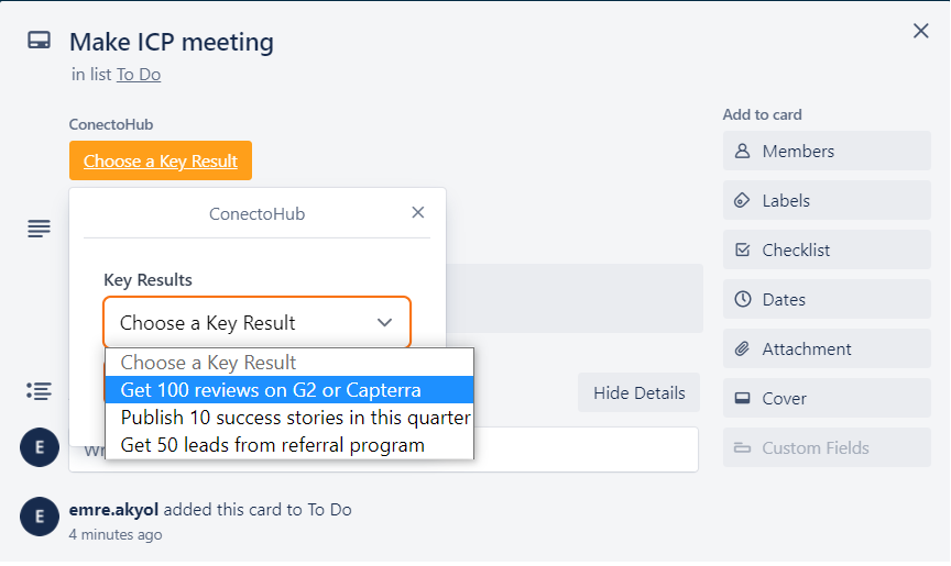 conectohub's tweet photo. Once the OKRs have been set, day-to-day work can be planned around achieving the goals. 
Add ConectoHub OKR @trello  power-up and link your card with your goals. Finally, you can be sure that everything is aligned with your company goals. 🚀

#okr #trello

https://t.co/2VLxgpbPJP https://t.co/FtOnaKUk92