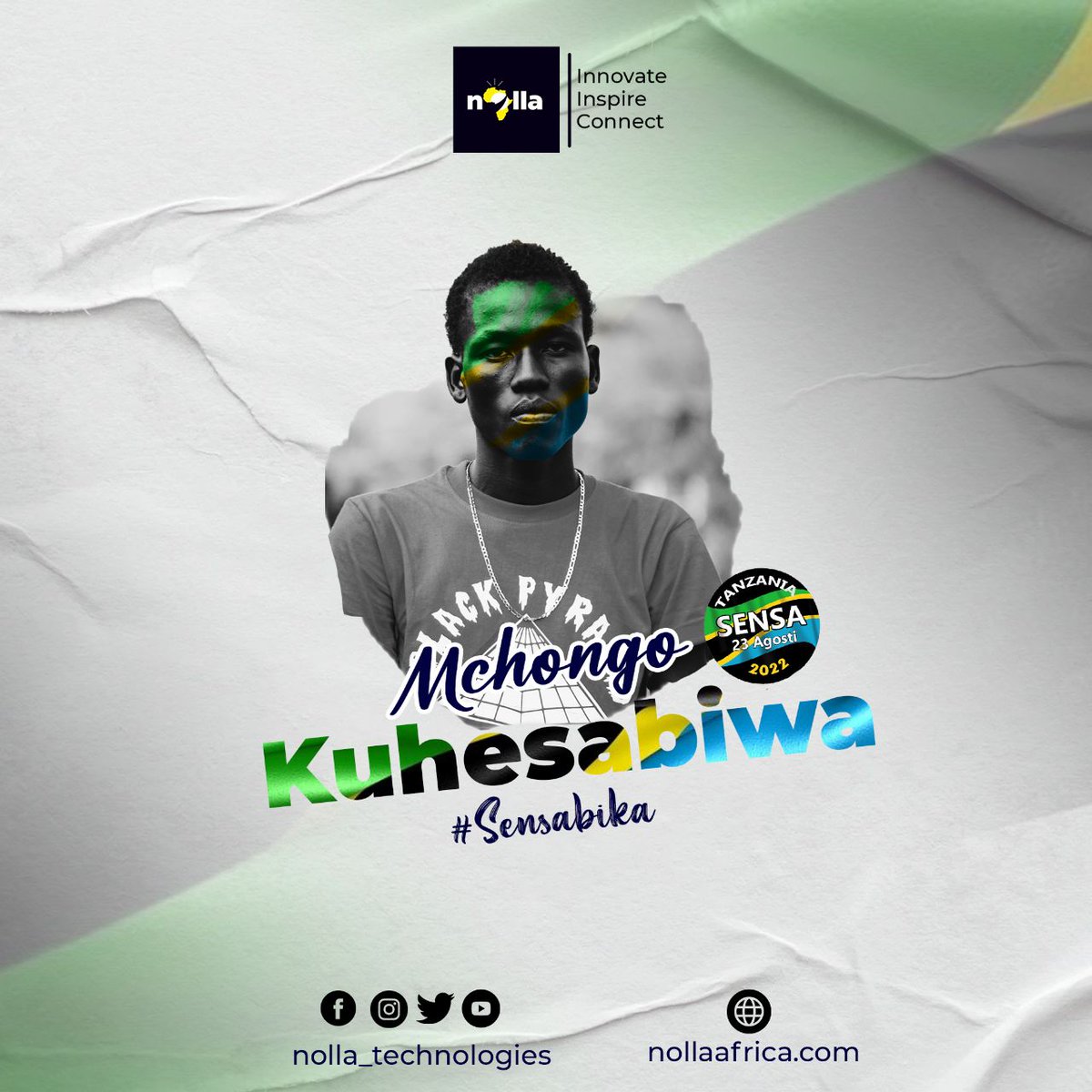 nollatechstz's tweet photo. Uongozi wa Nolla Technologies unaunga mkono juhudi za serikali katika kuhamasisha sensa ya watu na makazi 2022. Nihesabiwe mimi, wewe na yeye kwa maendeleo ya nchi yetu.
#sensabika2022 https://t.co/CWBjPU2TK2