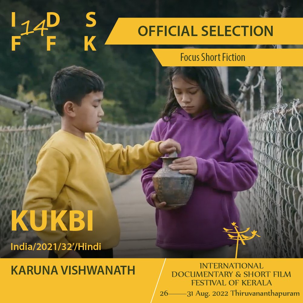 <a href="/KarunaVishwnath/">Karuna Vishwanath</a>'s #Kukbi follows Kukbi &amp; Ram who on their way back from school discover a rusted copper pot hidden in the forest. When they open it, a ghost-like figure emerges from within. They try to communicate with him but the ghost appears to be mute.
#IDSFFK #14IDSFFK