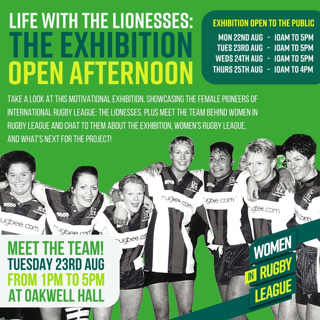 WomenInRugbyLG's tweet photo. 🙌TODAY!🙌

Meet the Women in Rugby League team at Oakwell Hall from 1pm to 5pm today (Tuesday 23rd August), PLUS see our #LifeWithTheLionesses exhibition and be inspired by the stories of the female pioneers on International Rugby League!

See you there! https://t.co/0KL0ZfjmCh