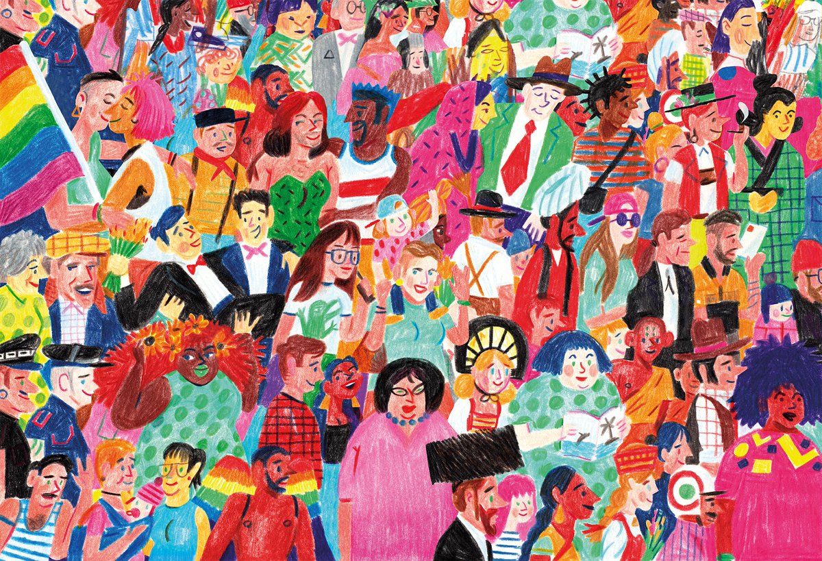 ‘Diversity Crowd’, a painting by Luigi Olivadoti, was a gift donated by #Liechtenstein 🇱🇮 to the United Nations 🇺🇳 in 2019. The art piece has won second place at the #UN75 art contest  'The Future We Want.' 
#TourTuesday