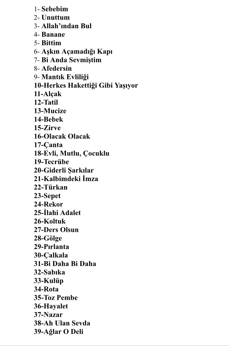 • Gülben Ergen ile birlikte sesi ve canlı performans olmadan 2022’ye gelen isimlerden biri Demet Akalın. “Giderli şarkılar” furyasıyla her ne kadar hit kalitesi çok düşük olsa da adından söz ettirdi, eğlendirdi, coşturdu. Kendi klasmanının en hitli ismi ve 39 hiti sizlerle!