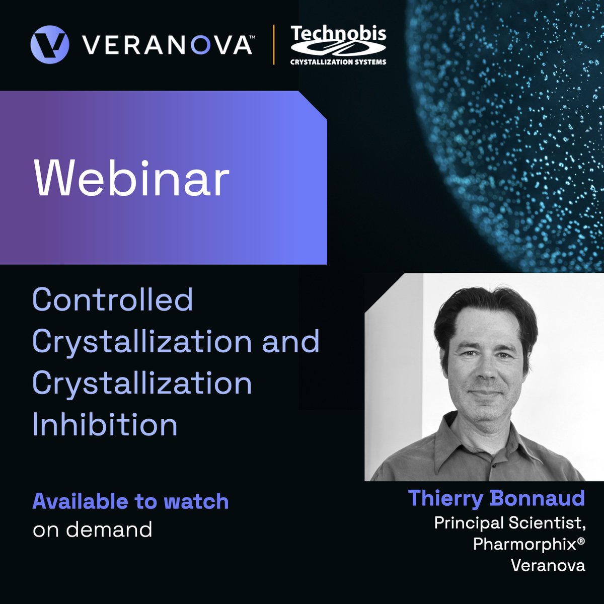 Veranova_life's tweet photo. #ICYMI, Veranova's Principal Scientist, Thierry Bonnaud, recently teamed up with Technobis to present a #webinar on controlled #crystallization.
Watch now on demand to learn how you can leverage #SolidForm sciences in your #DrugDevelopment projects: https://t.co/ZuS5VUO6kd https://t.co/e2F1WkMCui