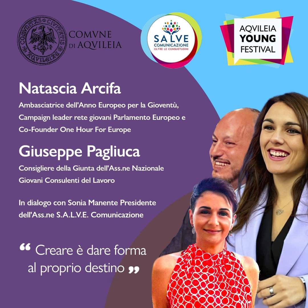 Lavoro, partecipazione attiva, scuola, formazione, evoluzioni tecnologiche e la sostenibilità.
Ne parliamo stasera con <a href="/GiuPagliuca/">Giuseppe Pagliuca</a> e Sonia Manente in occasione del Aquileia Young Festival 😊
📍Ci vediamo dalle 20.30!
#EuropeanYearOfYouth 🇪🇺