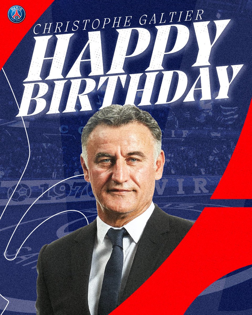 PSG_inside's tweet photo. Un joyeux 𝟓𝟔e anniversaire à notre entraîneur Christophe Galtier ! 🎂❤️💙 https://t.co/L25nur07BZ