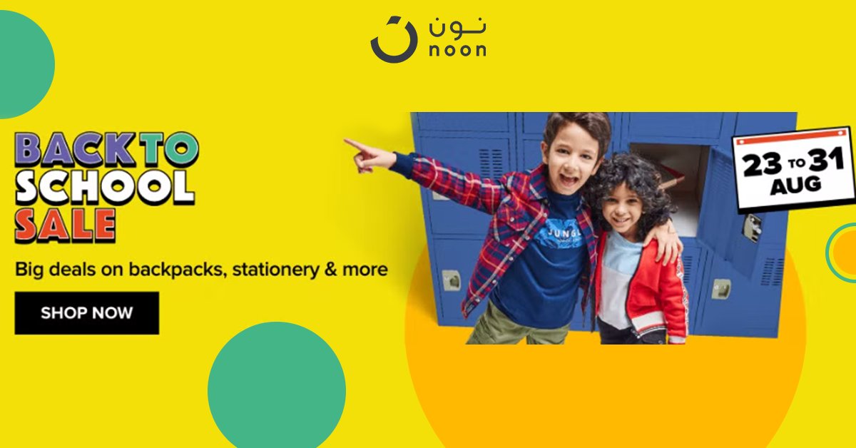 DON'T MISS DACK TO SCHOOL DEALS FROM NOON 😍